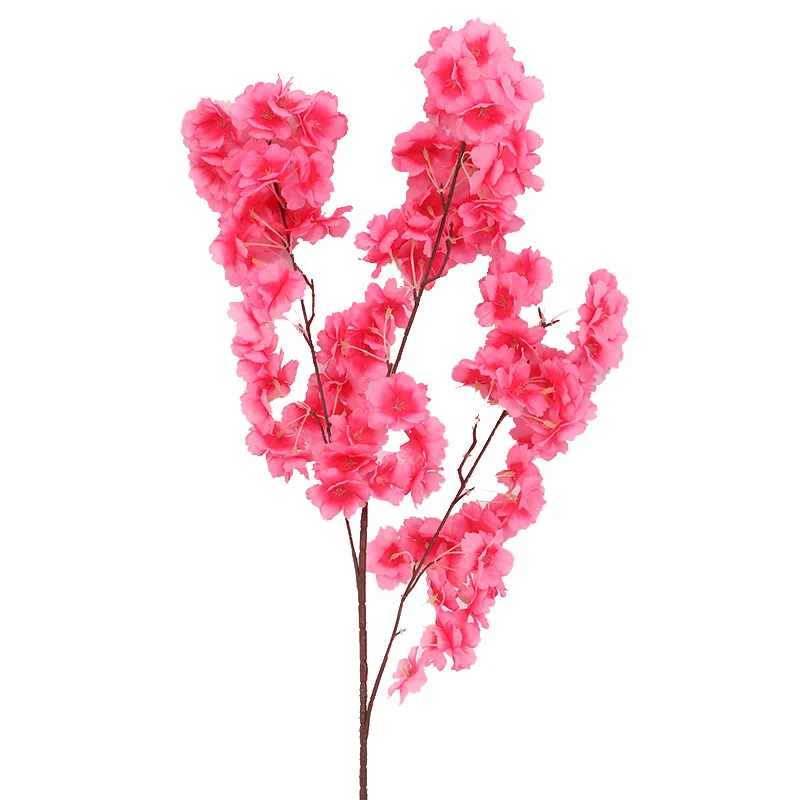 High Quality Wholesale Wedding Arch Decoration 3 Forks White Pink Champagne Sakura Flowers Artificial Cherry Blossom Branches
