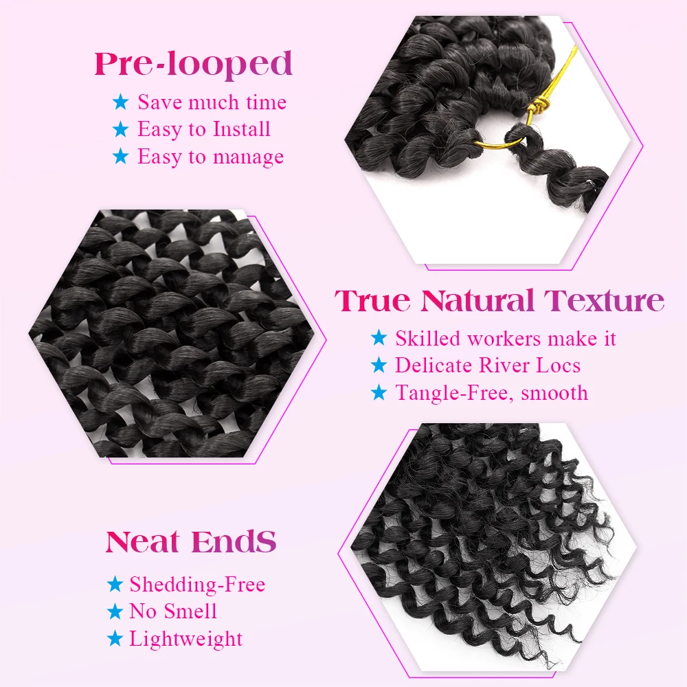 Spring Twist Hair 24lnch Synthetic Pre-looped Passion Twist Water Wave Braiding Crochet Hair