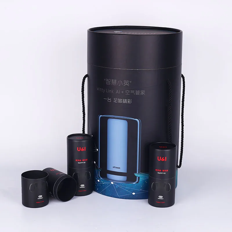 Custom size eco-friendly cylinder cardboard stereo led mini light paper tube rainbow light packaging  box