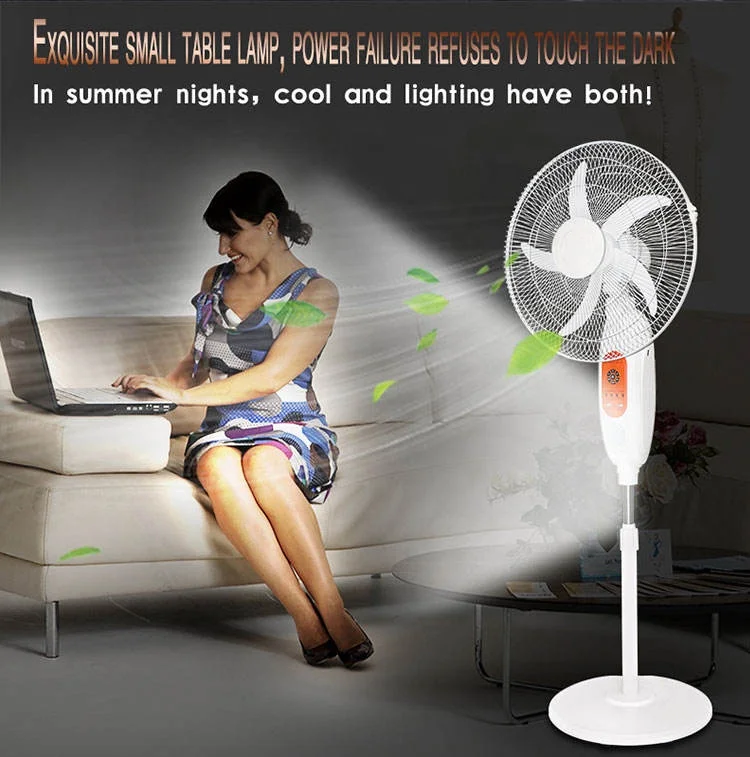 Factory Price Low Noise Standard Rechargeable Adjustable AC/DC Charging with Solar Panel Electric Floor Stand Fan