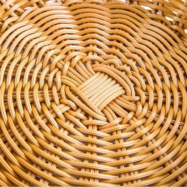 Woven Bread Basket Poly Wicker Round Stackable Basket Tabletop Food Fruit Vegetables Serving Basket