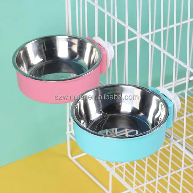 High Quality Pet Supplies Iron Cage Hanging Pet Food Feeder Dog Bowl