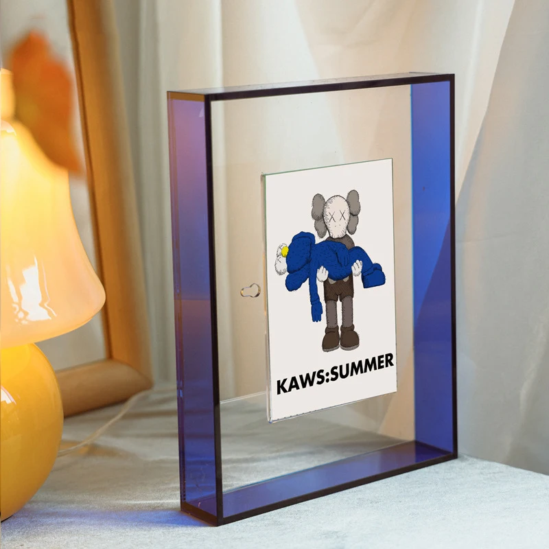 wholesale good quality DIY color acrylic transparent suspension magnetic photo picture frame