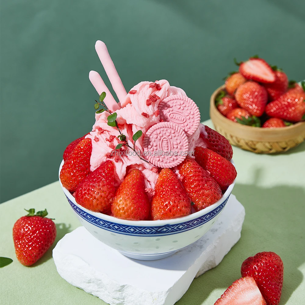 1kg Strawberry Flavor Mein Mein Ice Powder/Snow Ice Powder for Hot Pot or Restaurant Menu