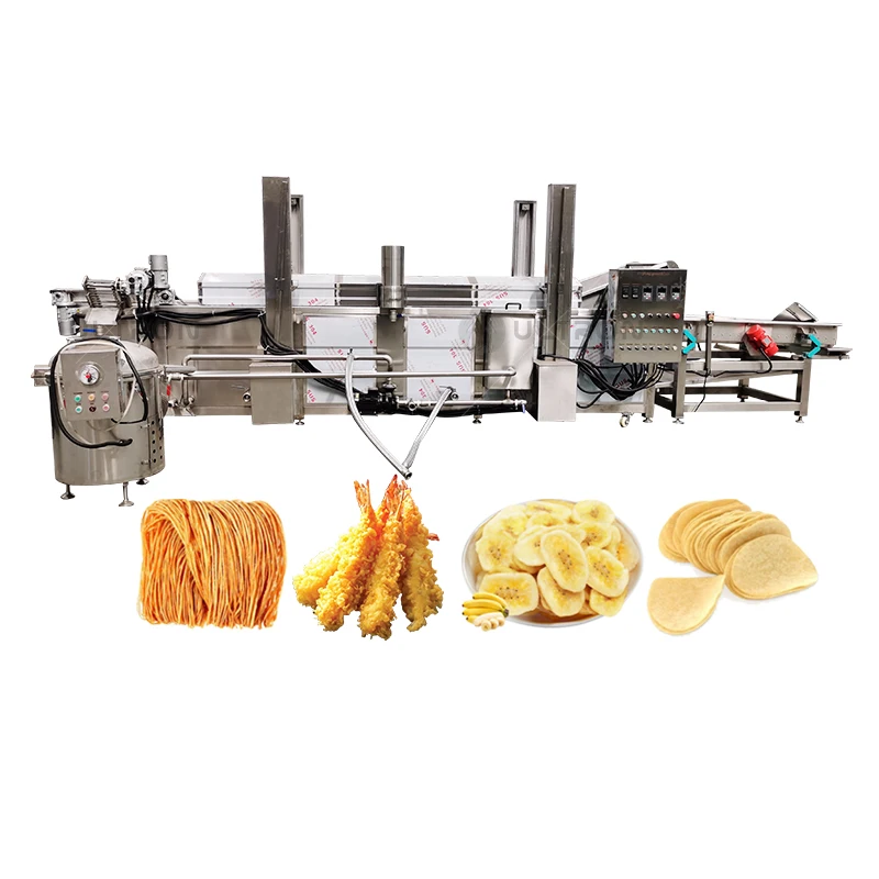 YaZhong Manufacturer Stainless Steel Belt Conveyor Automatic Continuous Fryer Frying Machine Commercial Deep Fryer Gas