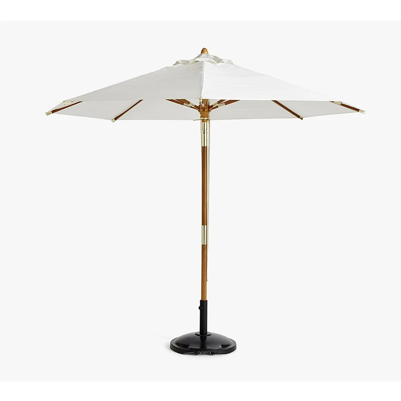 Premium 3 Meter Round Sunbrella fabric outdoor patio umbrella Teak wood tilt frame umbrella outdoor for restaurant