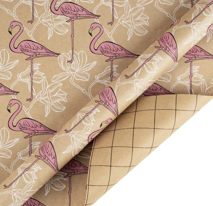 Bird Design CMYK Printing Kraft Gift Wrapping Paper