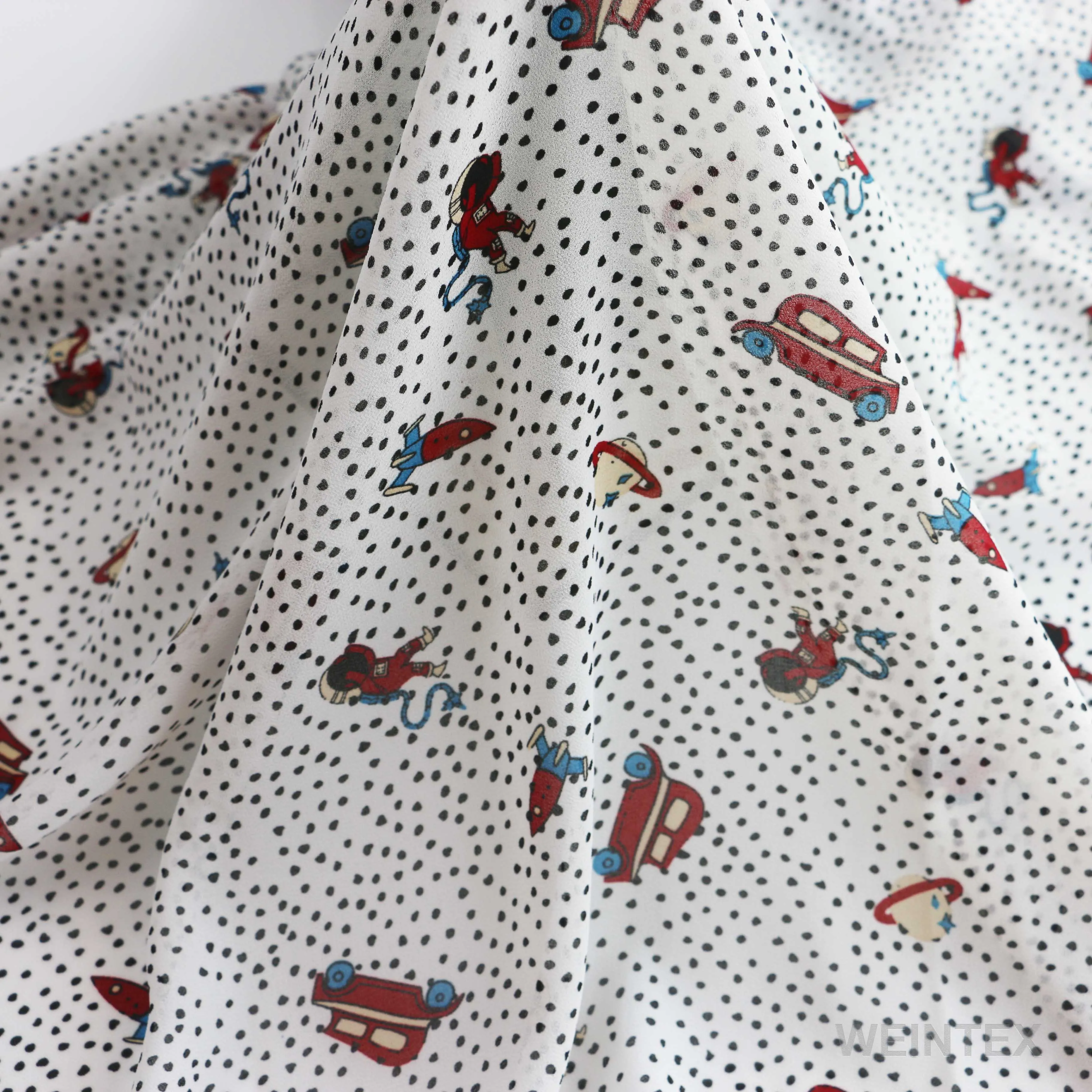 
Polka dot baby prints wholesale fabric breathable chiffon for garment 