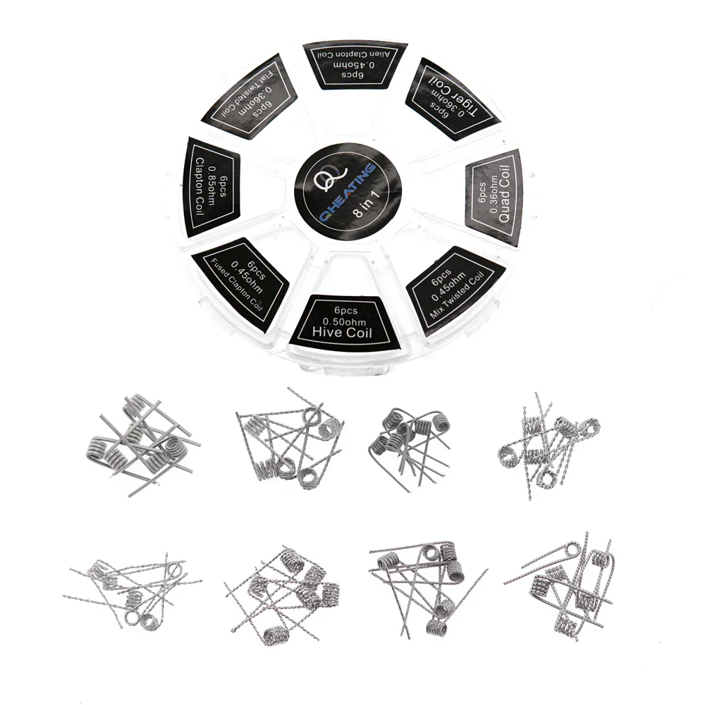 Wholesale ka1 prebuilt fecral alloy heating wire 8 in 1 Combination packages electric fast heating wire