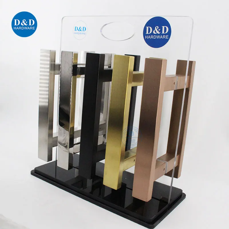 Stainless steel square type long wooden metal glass door allure pull handle for office