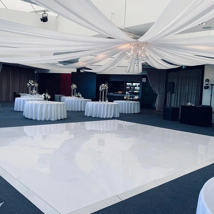 Черный глянцевый портативный танцпол без светодиодной подсветки