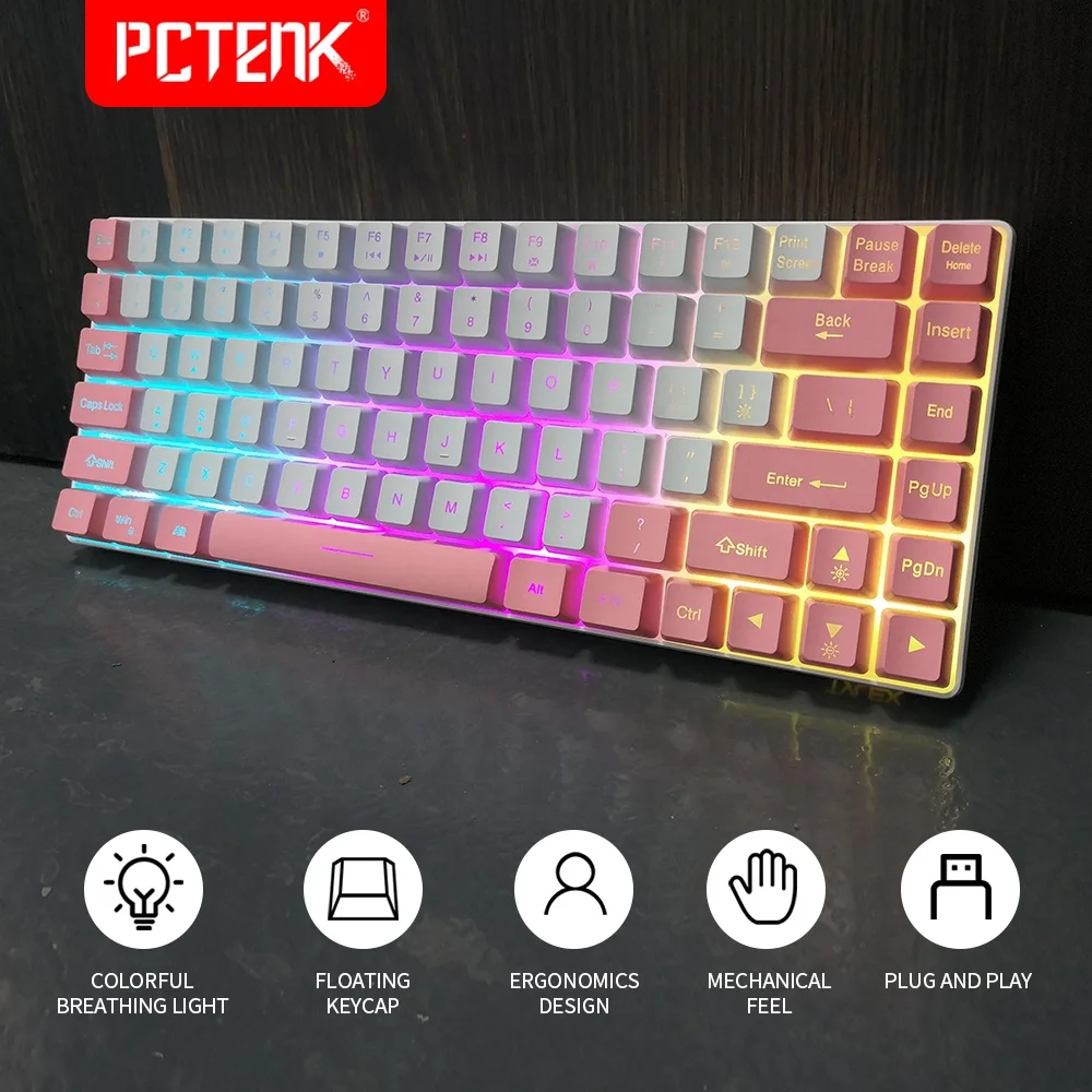 China Factory OEM ODM Customized TYPE C Rechargeable RGB Gaming Wireless Keyboard