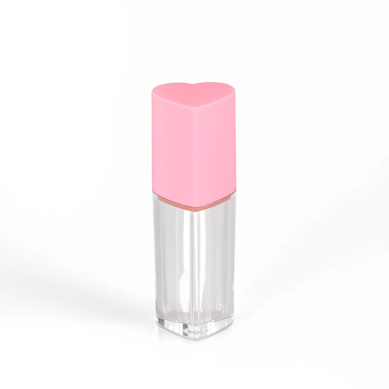 5ml lipstick pink heart shape tube empty for liquid lipgloss cosmetics tubes lip gloss packaging