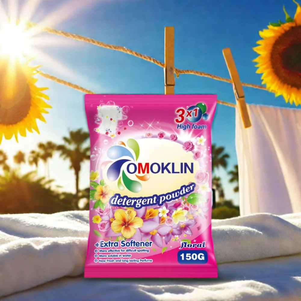 OEM 150G Rich Foam Eco-friendly Laundry Detergent Washing Soap Disposable Washing Powder Detergent Strongly Removes Tough Stains