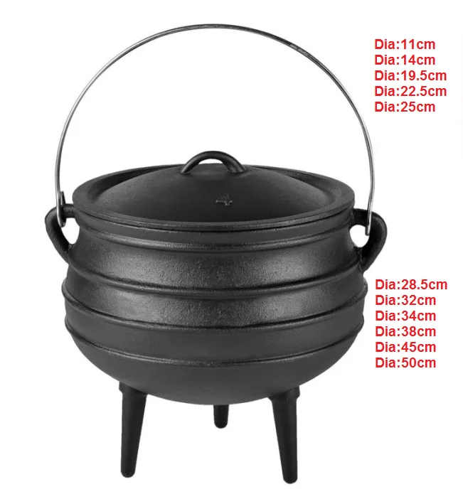 Южная Африка предварительно опытный чугун potjie горшок Охота