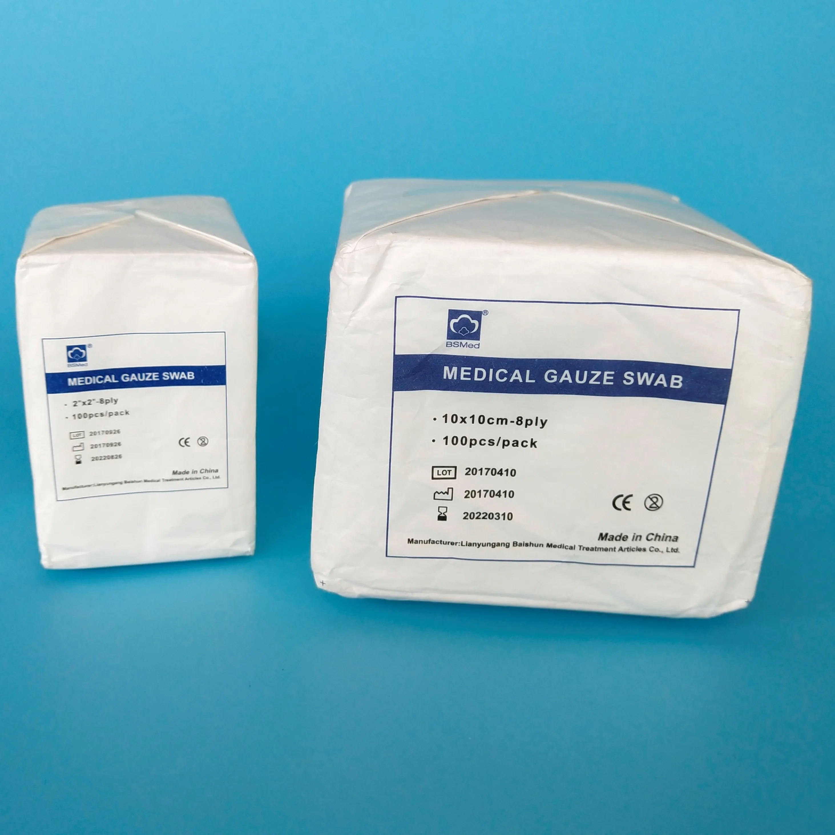 High quality 100% natural cotton Medical Absorbent sterile or non sterile gauze swabs