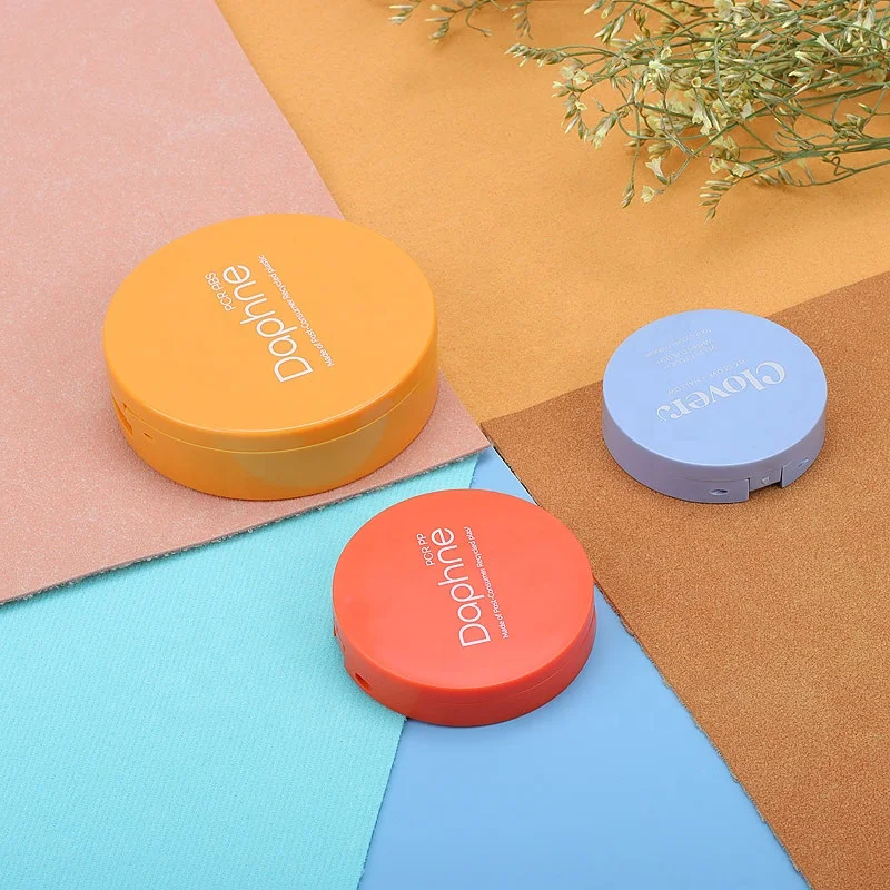 Colorful PCR ABS environmental protection small cute cosmetic compact powder container