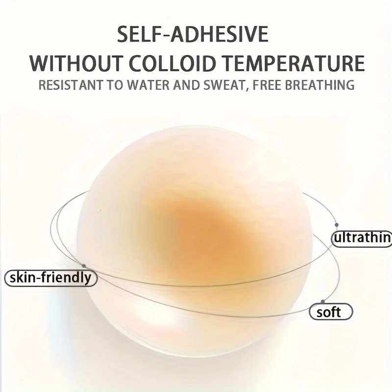 Factory Adhesive Invisible Reusable Round nipple cover packaging Silicone Pasties Nipple patch for backless dress