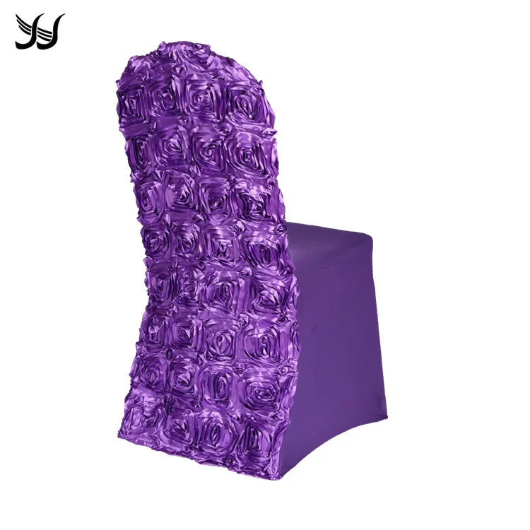 Elegant Event Colorful Wedding Rosette white spandex Chair Cover For Wedding Decoration