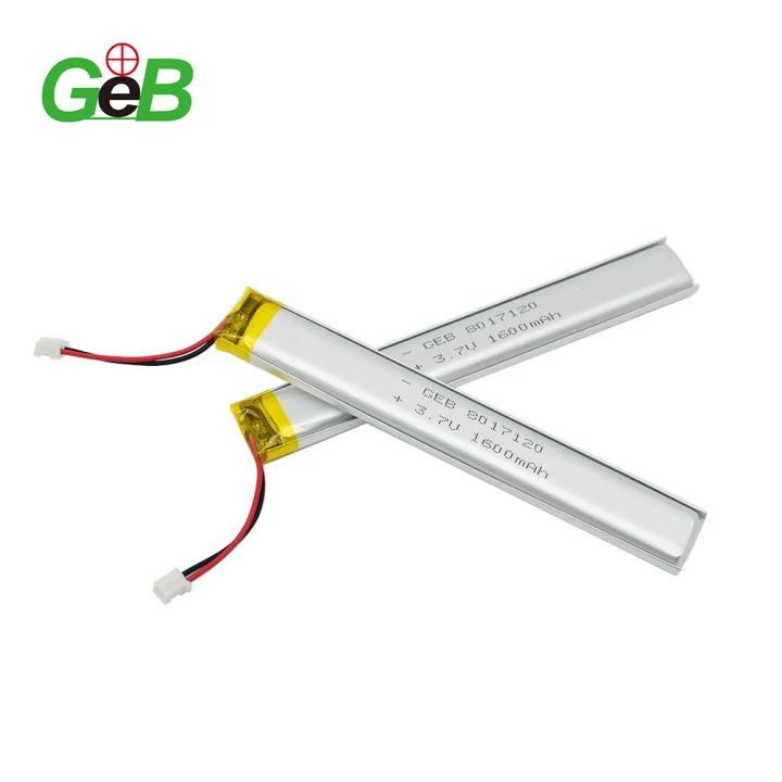 Customized Lipo 8017120 rechargeable Li-po Batteri 3.7v 1600mah lithium polymer battery with PCB
