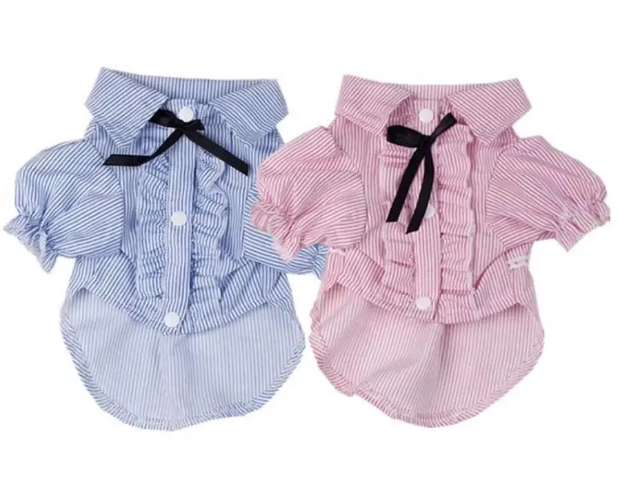 Ropa Para Mascotas De Perro Fashion Spring Summer Pet Dog Clothes Cute Plaid Pattern Puppy Dog Cat T-Shirt Dress