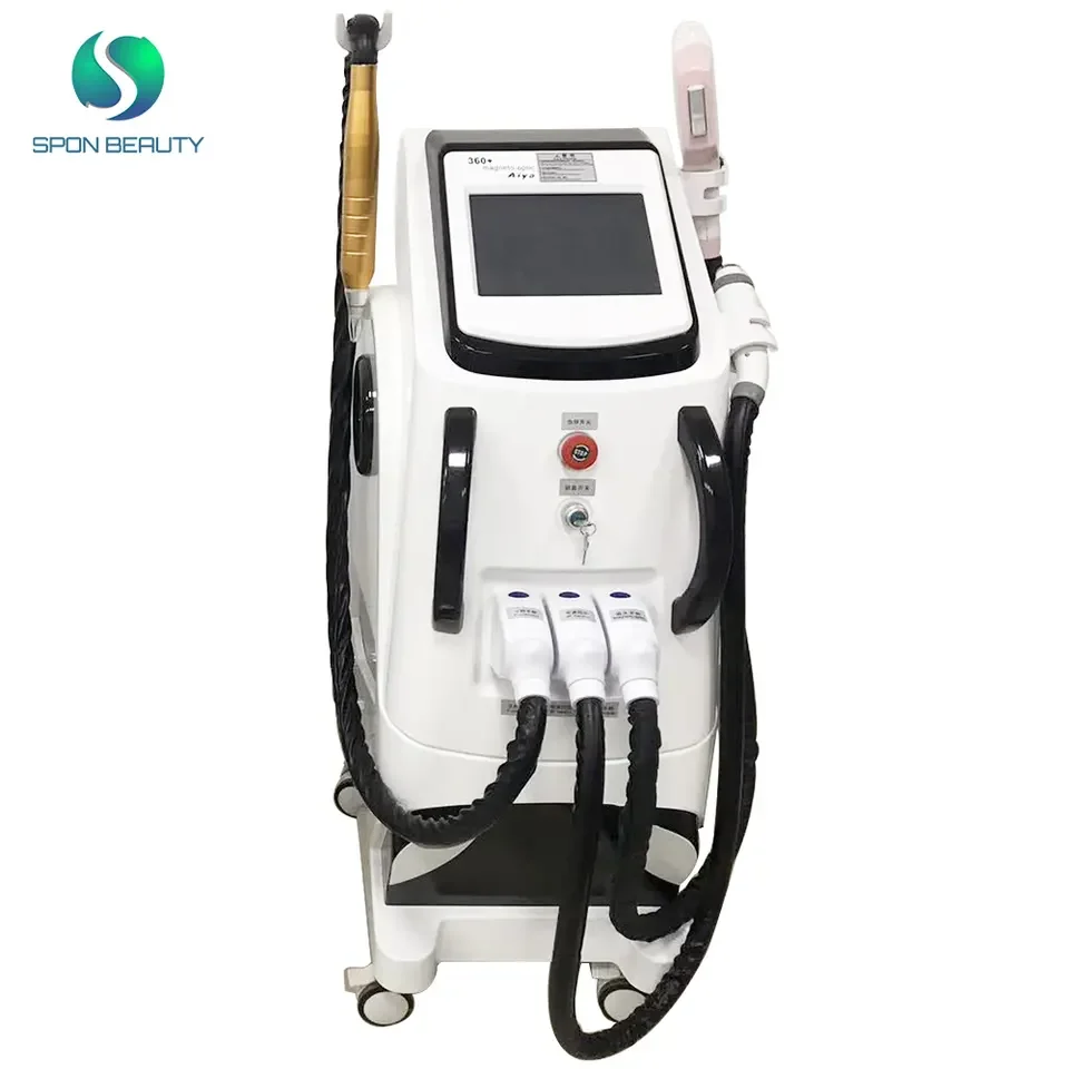 1IPL 360 Magneto / RF / Elight / ND Yag Laser for Black Carbon Wrist Skin Peeling Hair Removal and Tattoo Removal