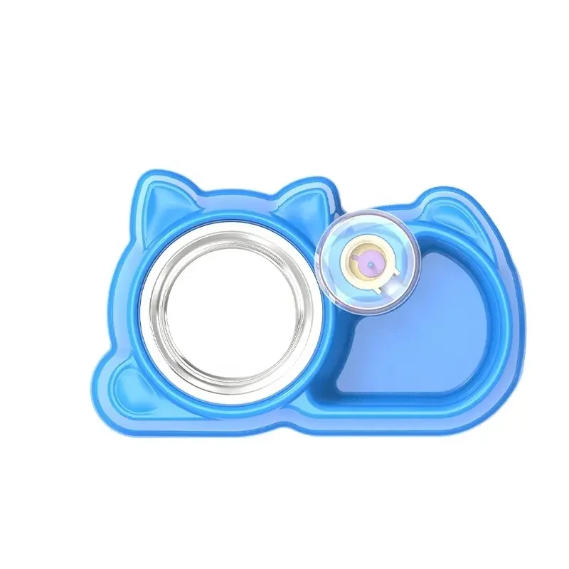 Automatic auto plastics portable pet water bottle feeder 2 in 1 for cats and dogs