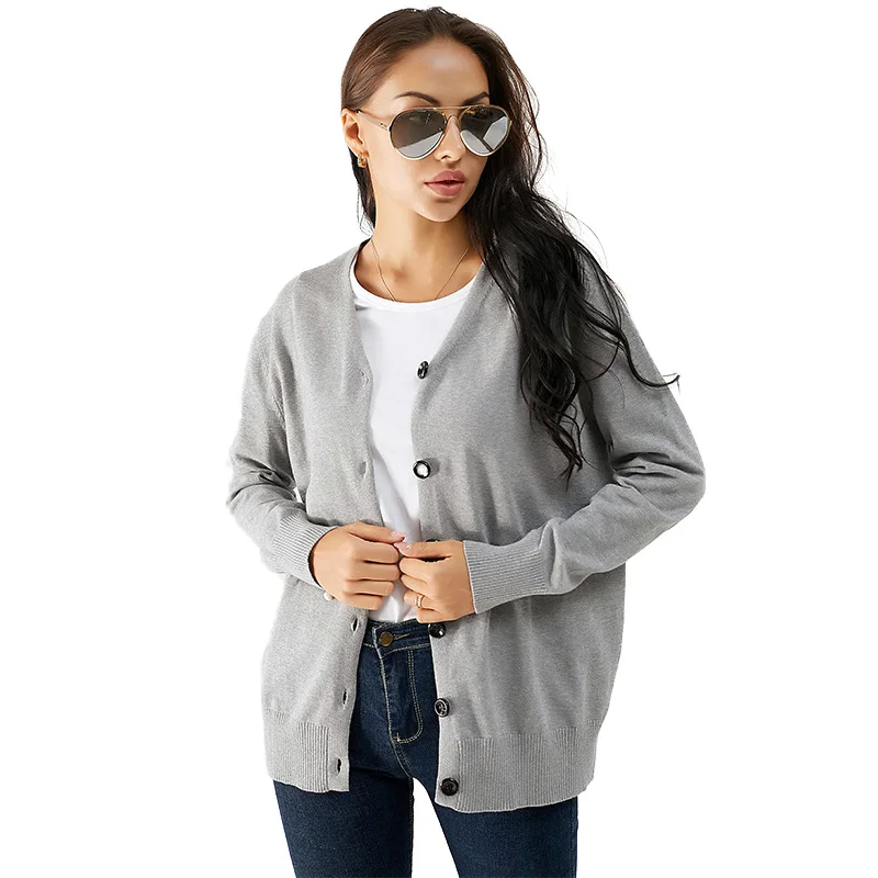 
2021 Spring New Product Bottomed V-neck Small Cardigan Short Sweater Women Jacket Solid Korean Knitwear - Buy 