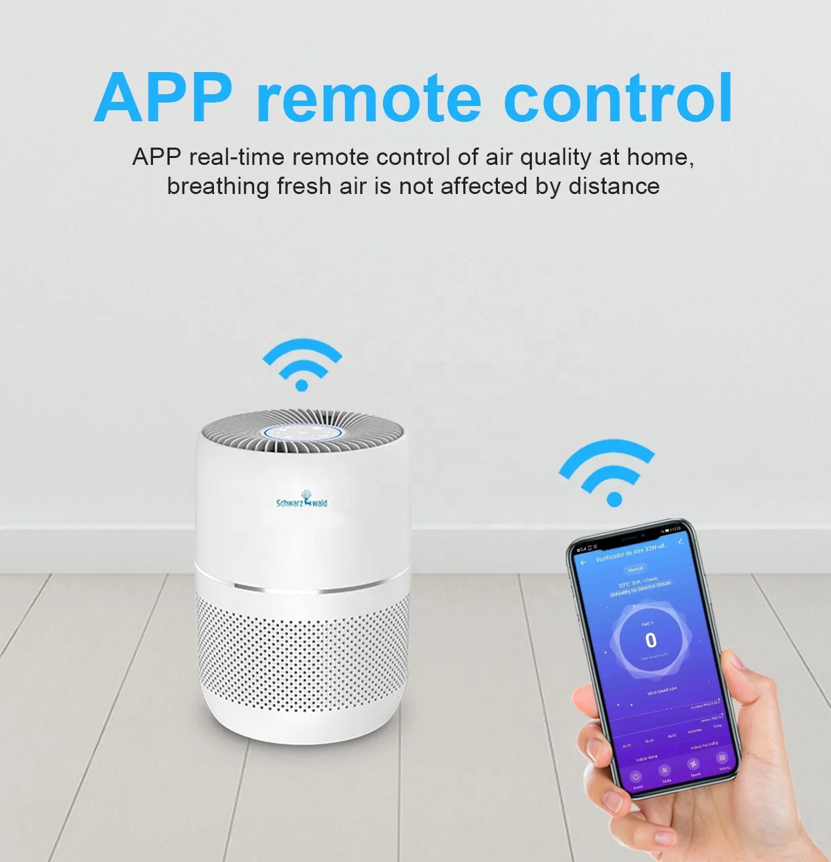 PhotoCatalyst Smart HEPA Filter wifi control Home Air Purifier Electric Child Lock Activated Carbon Air Purifier