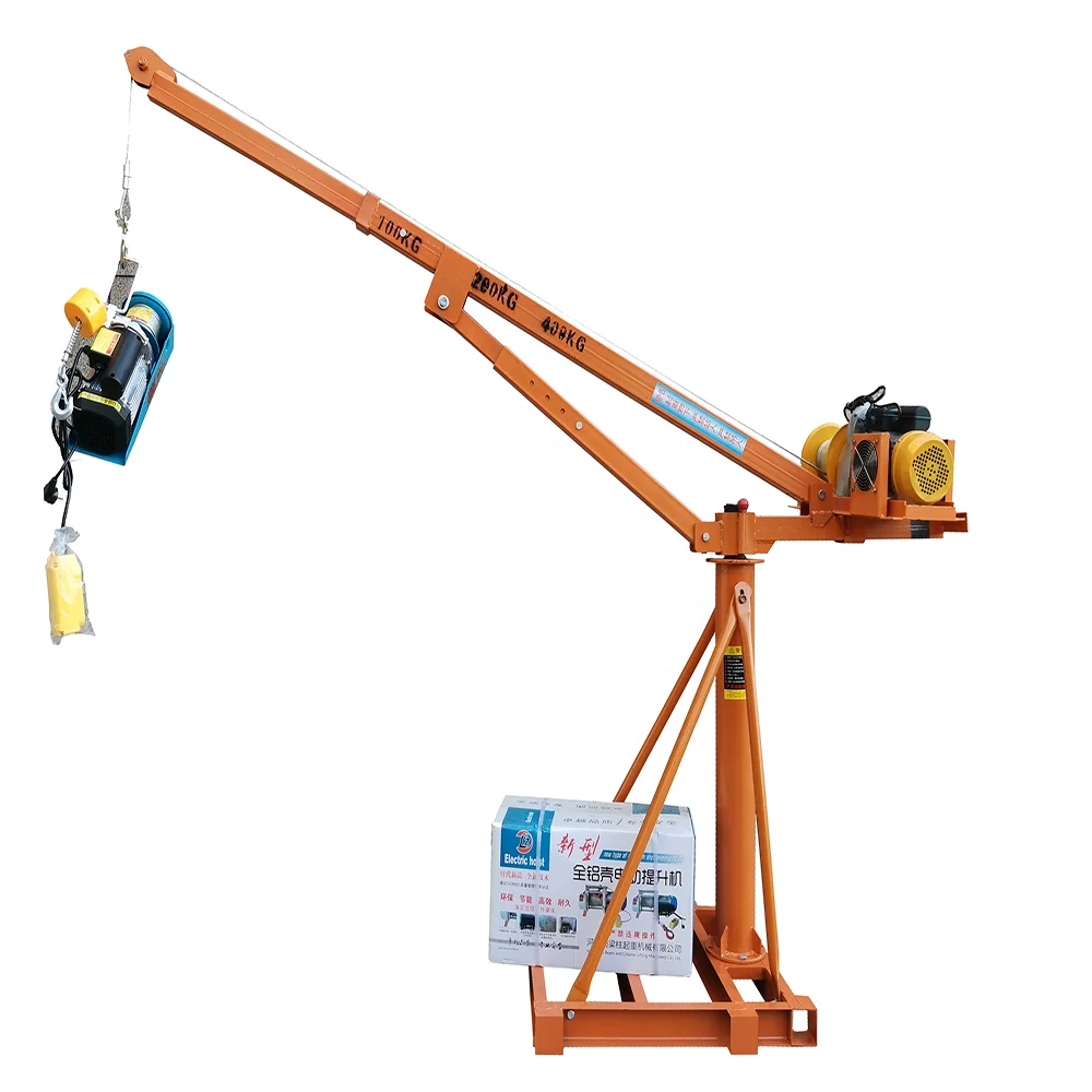 Factory Direct Sales 220v 300kg Small Electric Lifting Equipment Handling Material Stationary Mini Crane