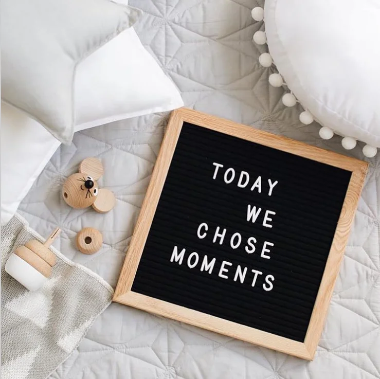  Hot selling wooden letter board 10x10 inch felt with