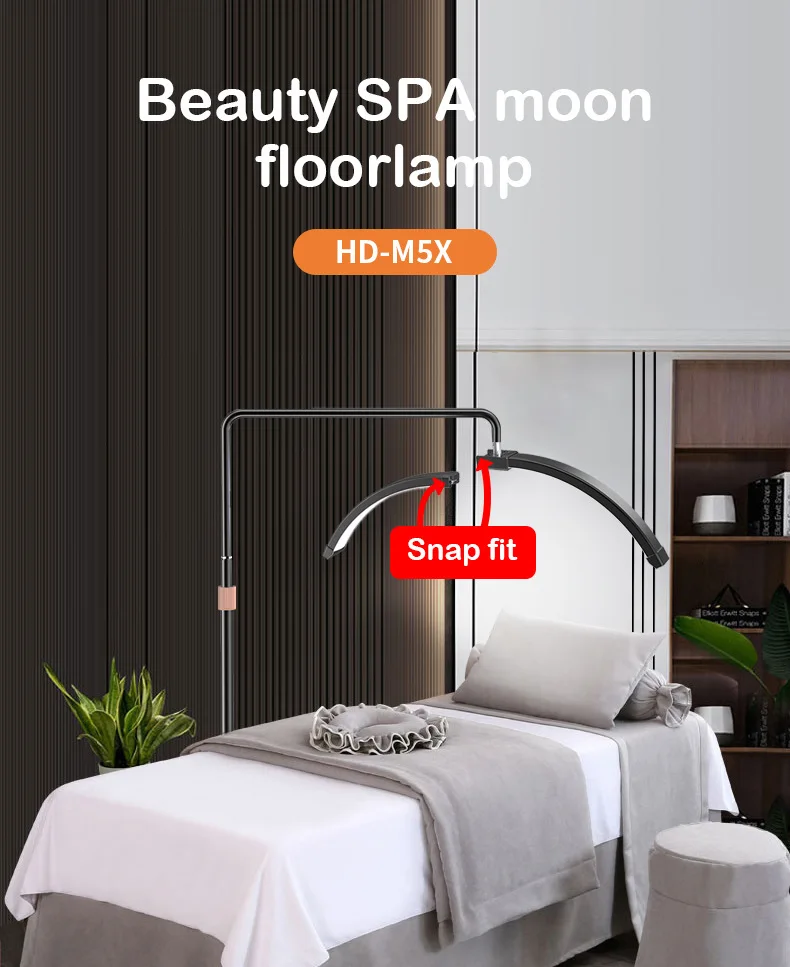 LED Lash Light Makeup Lamp Extension Half Ring Moon Floor Lamp With Stand Lashes For Tattoo Beauty Salon Eyelash Video Lighting