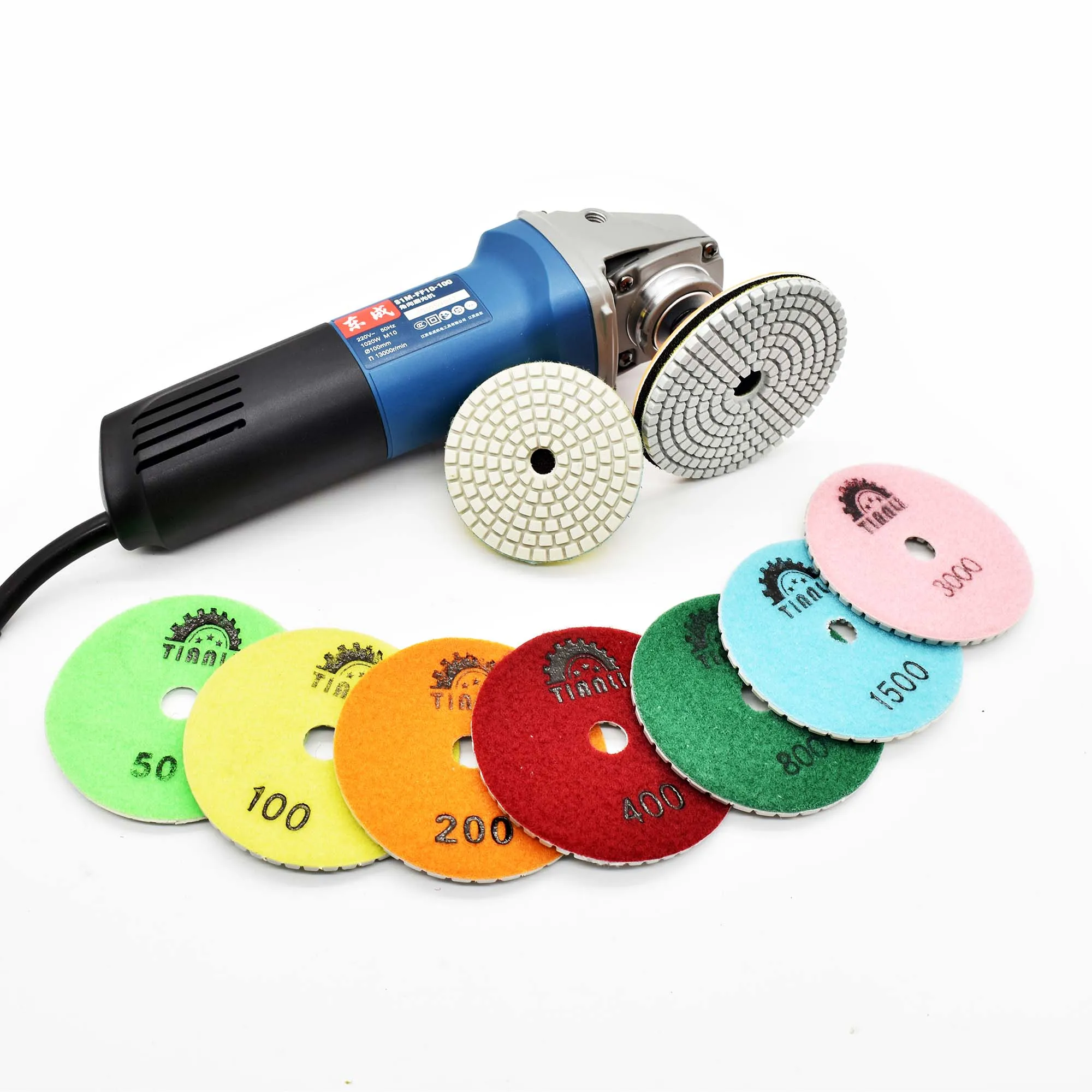 High Quality 4 Inch 7 Step Soft Resin Diamond Polishing Pad For Marble Granite Concrete