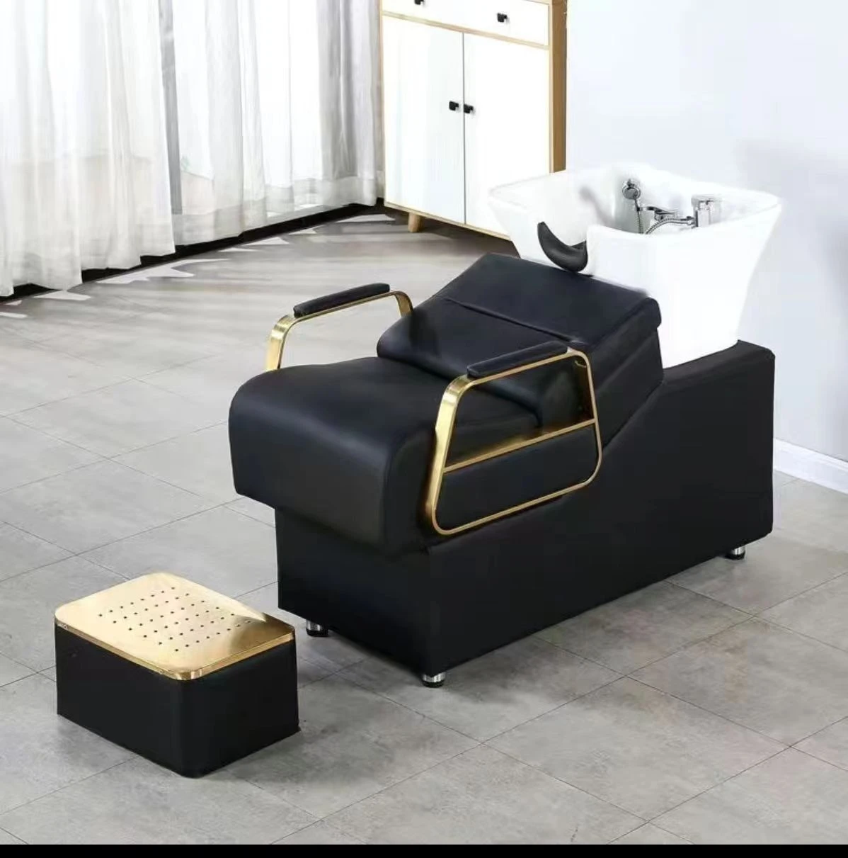 Popular Products 2024 High Quality Shampoo Bed Facial Beauty Bed Salon Furniture For Hair Washing Barber Shop Head Spa Massage
