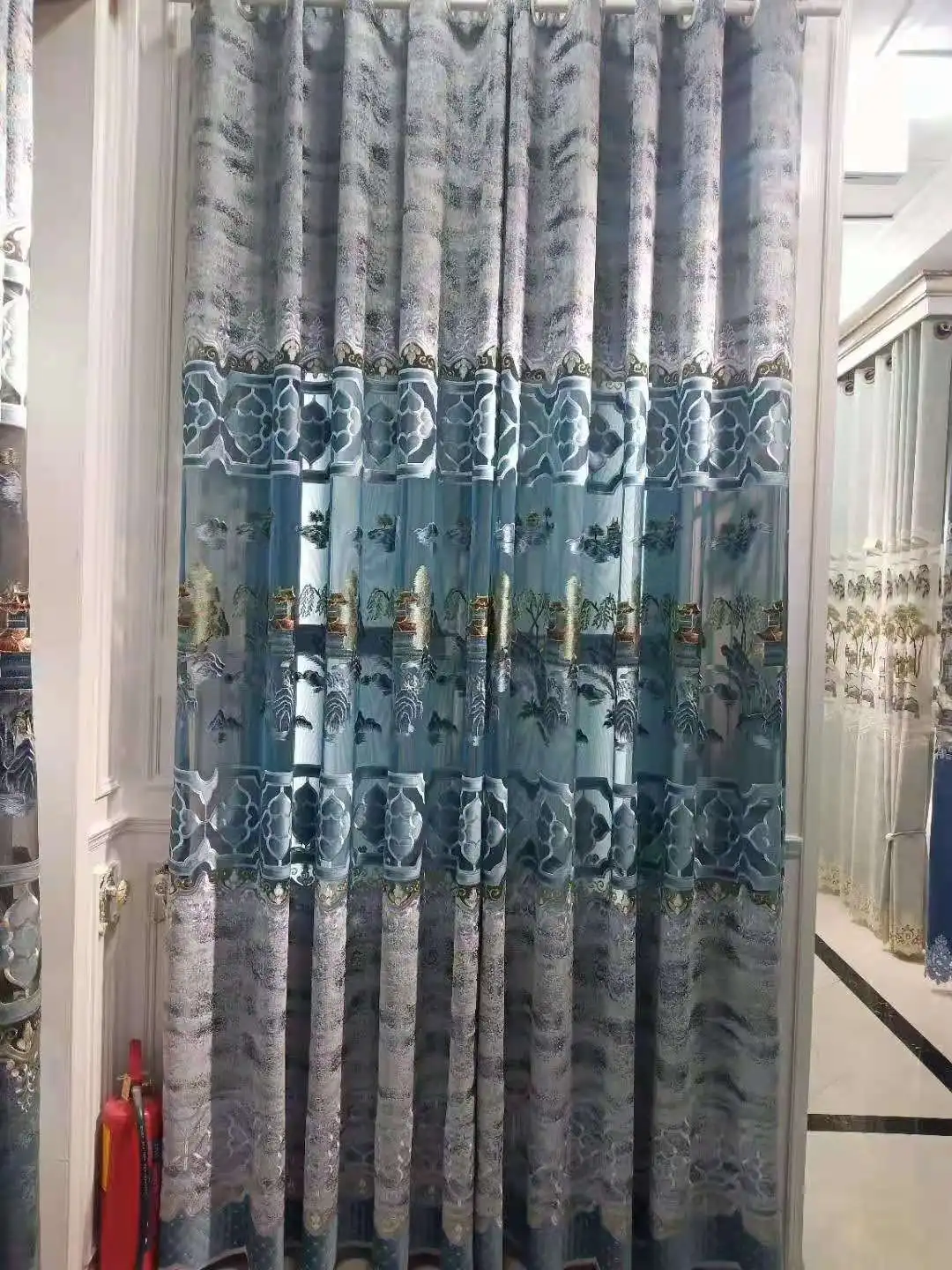 embroidery curtain cloth fabric embroider luxury lace sun screening