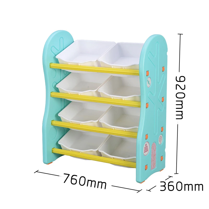 Customized  Plastic  Kids Bookshelf for kindergarten Detachable Movable