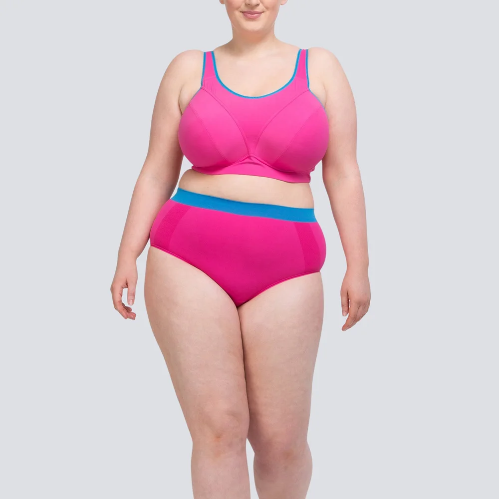 Plus Big Size Sport Bra Full Cup Cross Back High Support Quick Dry Wireless Jogging Sport Bra