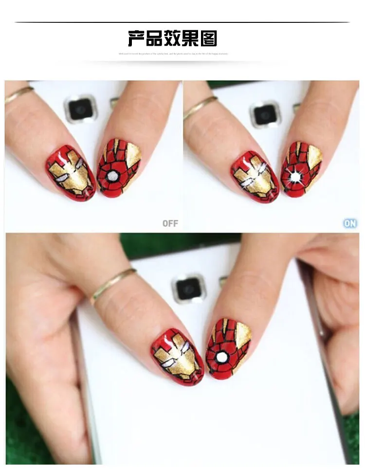 Fashion Flash Led NFC Nail Sticker Finger Nail Tag For Nail Art Decoration