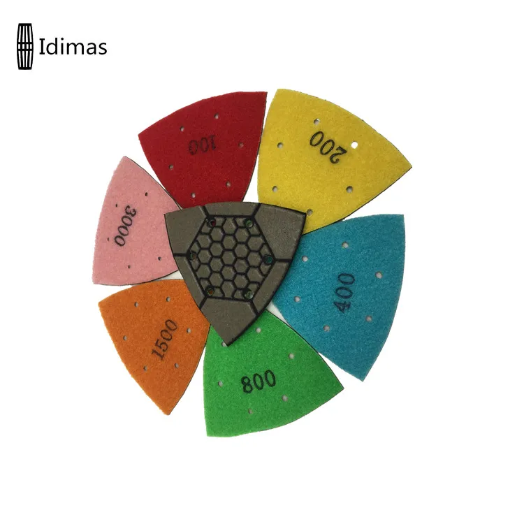 Triangle polishing pads Resin Pad Dry corner polishing For Granite  Concrete