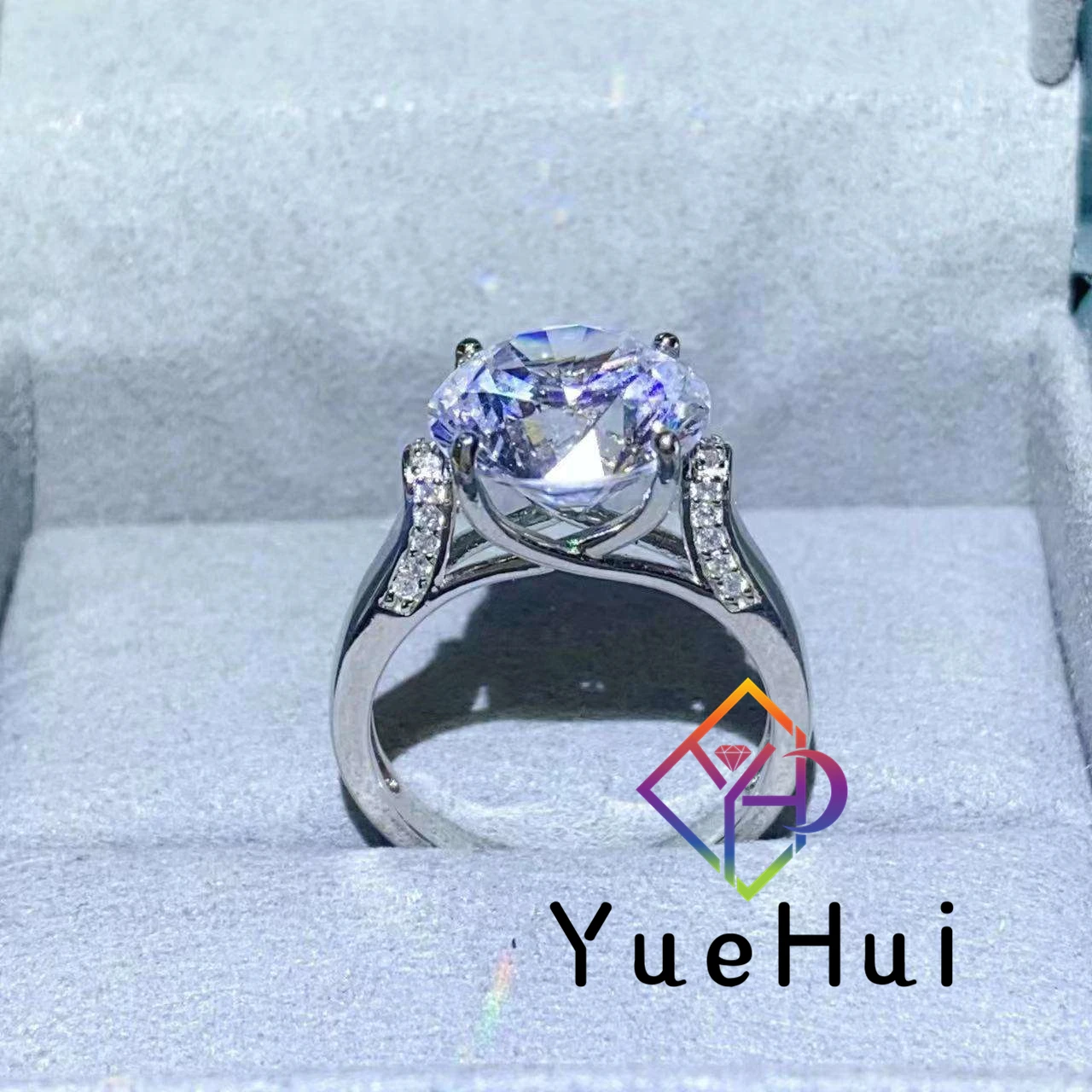 5ct 4 claw custom women vvs d color moissanite ring pass diamond tester 925 sterling silver moissanite eternity ring