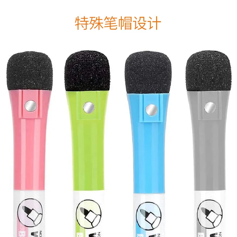 Magnetic Easy Erasable Dry Erase Markers Pen with Eraser Promotional Whiteboard Marker Can Customized Logo
