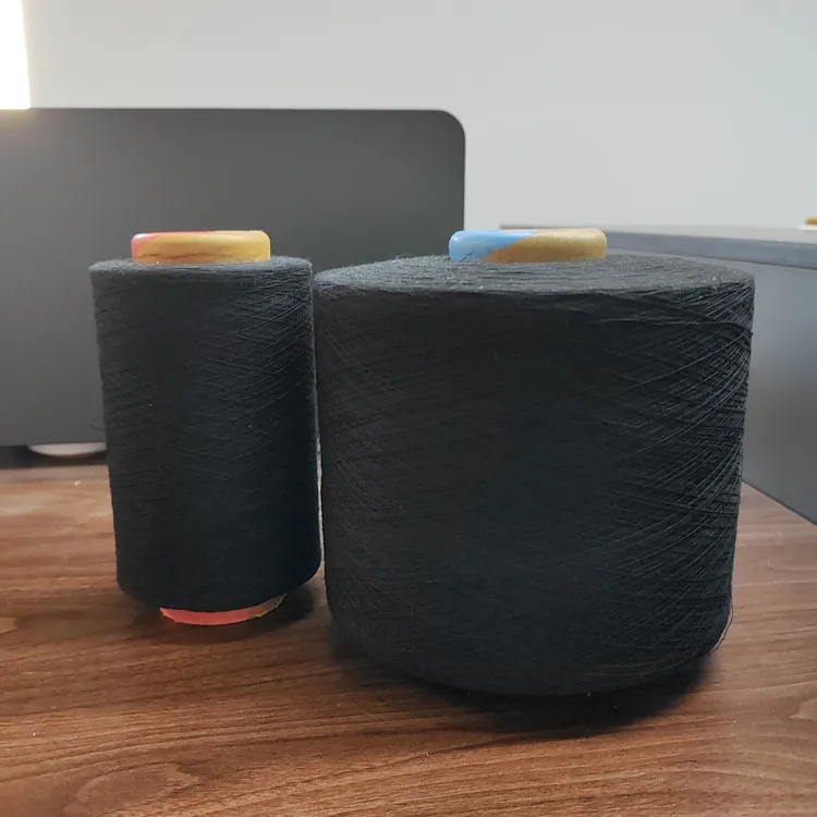 10s black 10/1 regenerated cotton yarn 50/50 for socks knitting