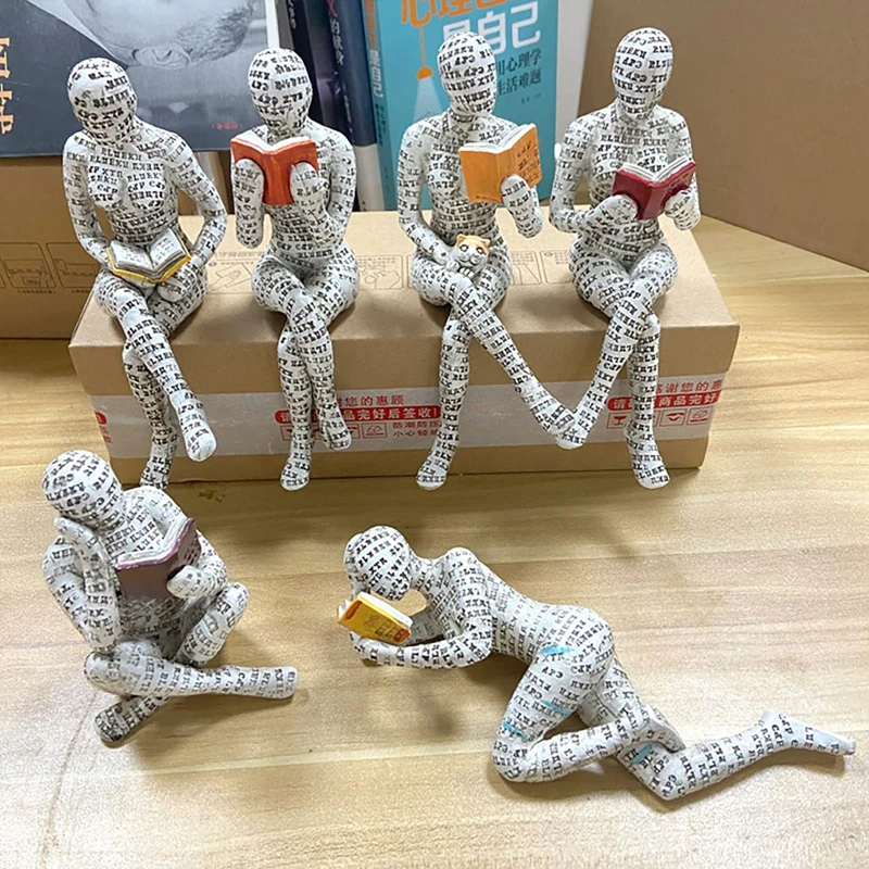 2023 Resin Reading Women Figurine Thinker Statue Abstract Decoration Living Room Office Bedroom Modern Home Room Decor