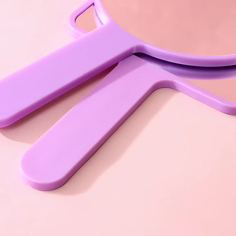 Plastic Cosmetic Mirror Manufacturer Personalized Round Square Portable Hand Held Makeup Mirror Custom Logo With Handle