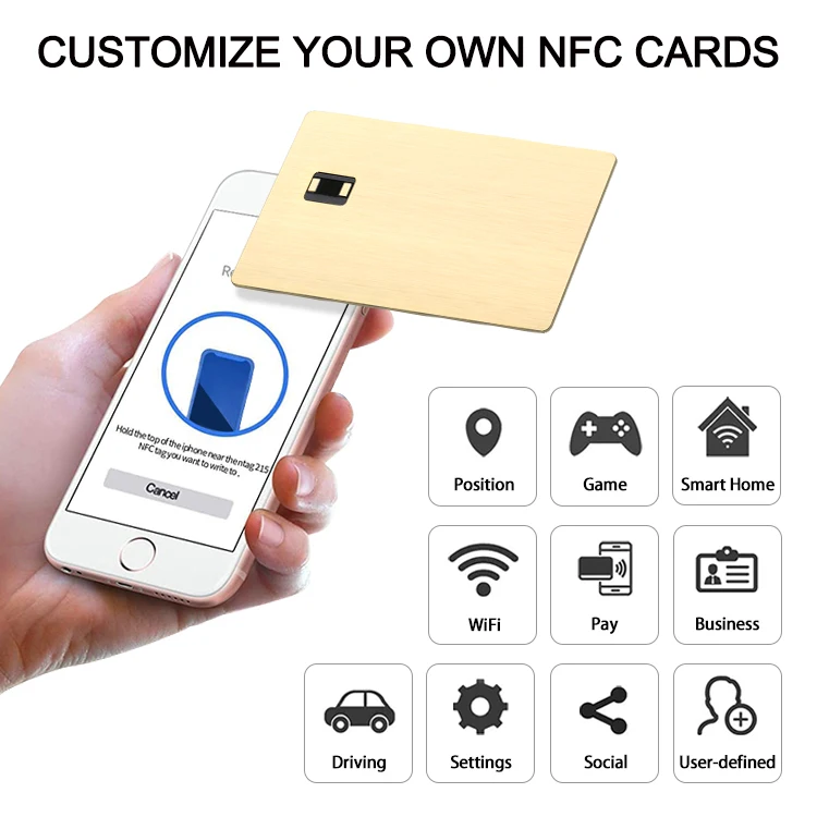 Водонепроницаемый двойной интерфейс NFC RFID чип ПВХ визитная карточка с частотой 125 кГц металлическая Кредитная карта пустая для бесконтактных платежей