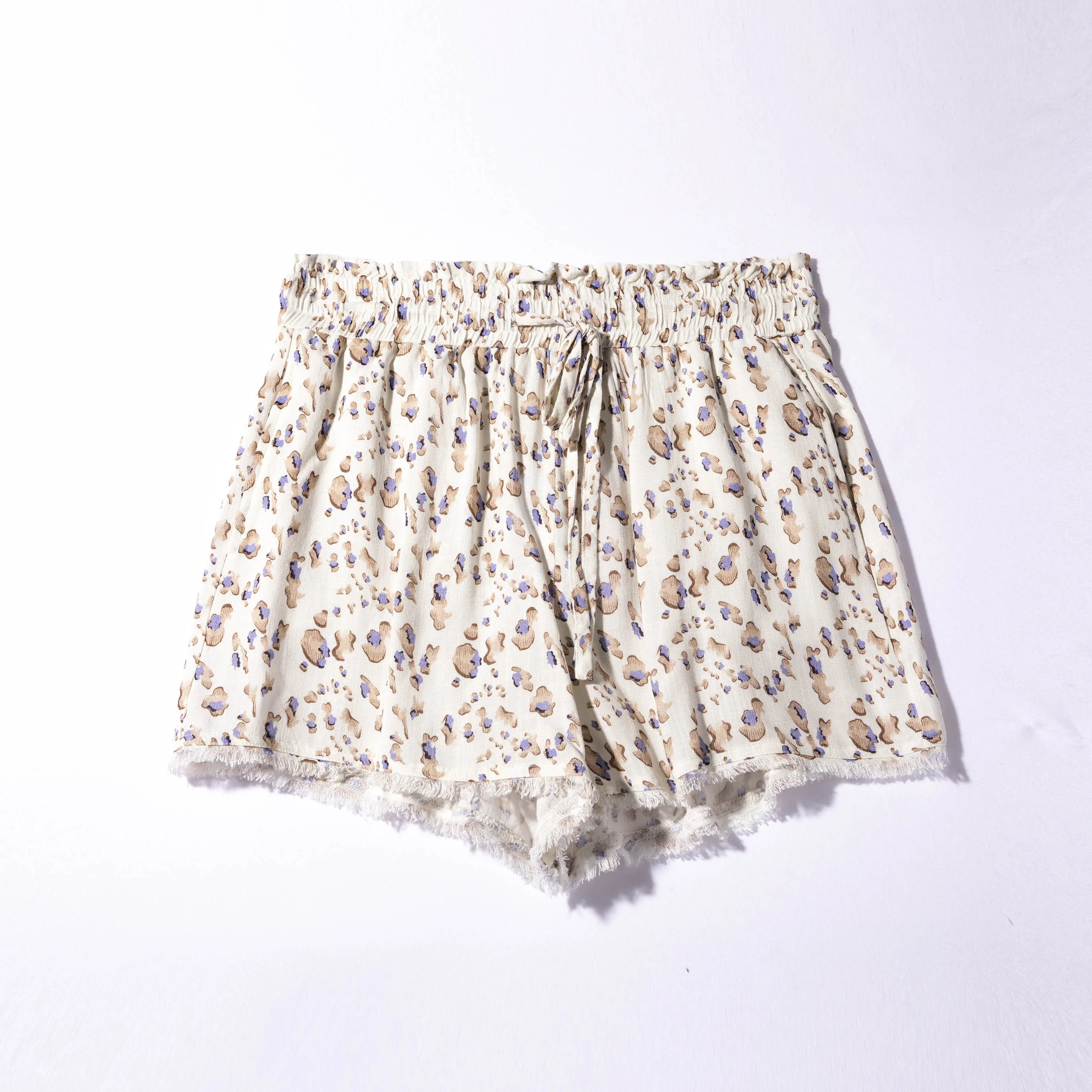 2022 new arrivals summer women casual loose rayon floral tassel shorts