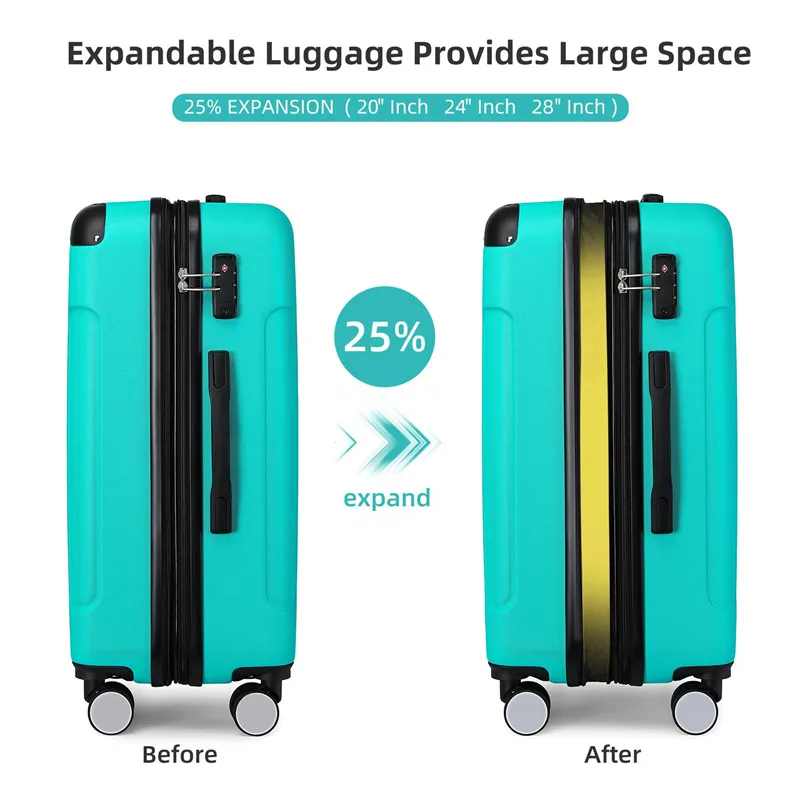 factory wholesaler high quality Hard Shell Luggage Sets 3 Piece Travel Suitcase Set with TSA Lock