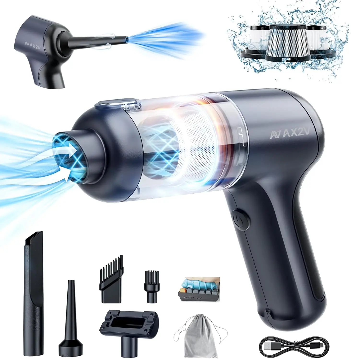 Hot Selling Vacuum Cleaner 2 in 1 Vacuuming and Blower Mini Portable Car Vacuum Cleaner Cordless Rechargeable for Home