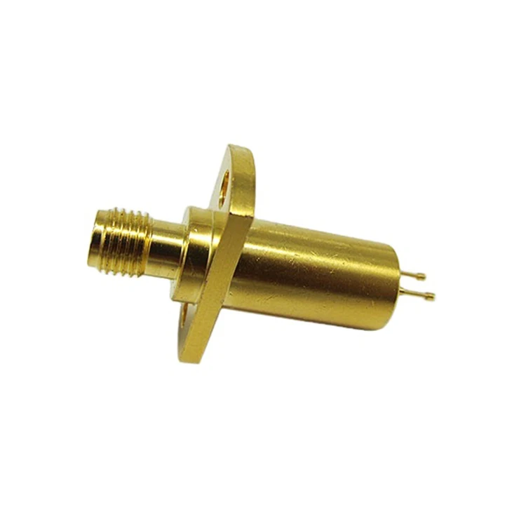 High quality full brass RF Coaxial SMA female 2 pin mobile phone test head connector with 2 hole panel