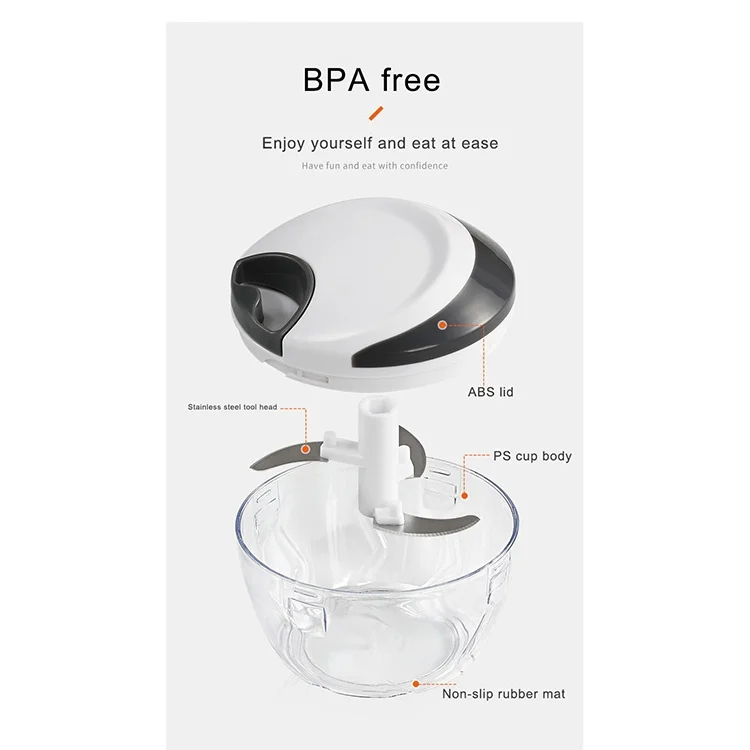 Factory  vegetable chopper high quality Manual food chopper kitchen tools 900ML pull chopper